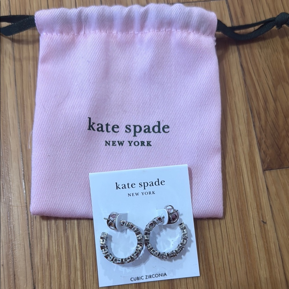 Kate Spade Silver Cubic Zirconia Hoops